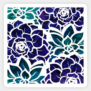 Succulent Mash-up - Purple and Teal Hues - Digitally Illustrated Abstract Flower Pattern for Home Decor, Clothing Fabric, Curtains, Bedding, Pillows, Upholstery, Phone Cases and Stationary Sticker